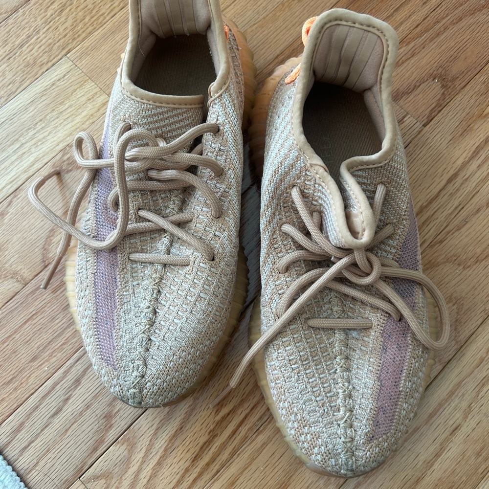 Yeezy Athletic Shoes in Tan and Purple